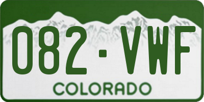 CO license plate 082VWF