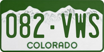 CO license plate 082VWS