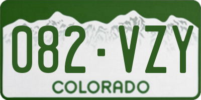 CO license plate 082VZY