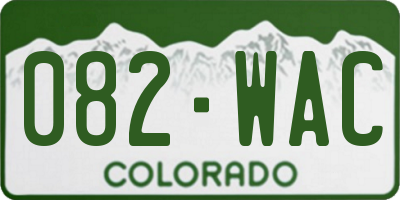 CO license plate 082WAC