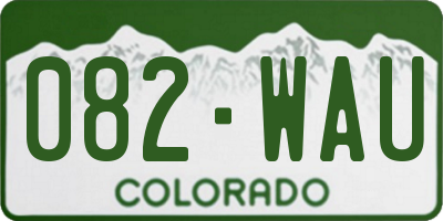 CO license plate 082WAU