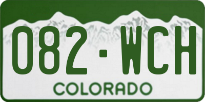 CO license plate 082WCH