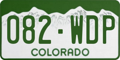 CO license plate 082WDP