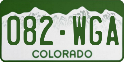CO license plate 082WGA