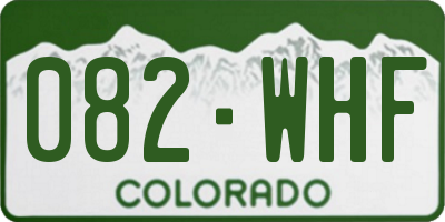 CO license plate 082WHF