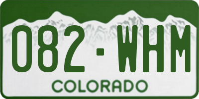 CO license plate 082WHM
