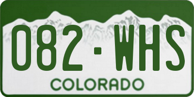 CO license plate 082WHS