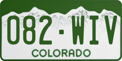 CO license plate 082WIV