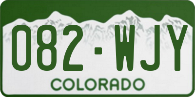 CO license plate 082WJY
