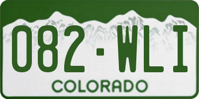 CO license plate 082WLI