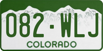 CO license plate 082WLJ