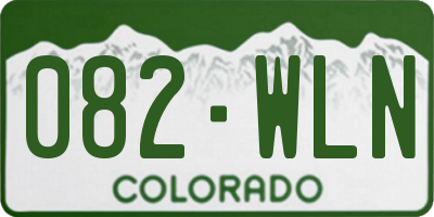 CO license plate 082WLN