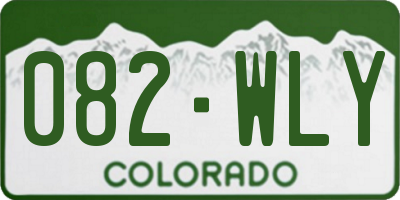 CO license plate 082WLY