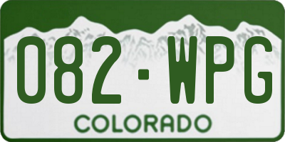 CO license plate 082WPG