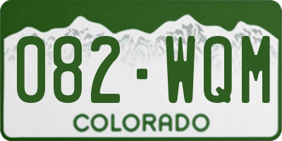 CO license plate 082WQM