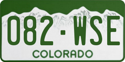 CO license plate 082WSE