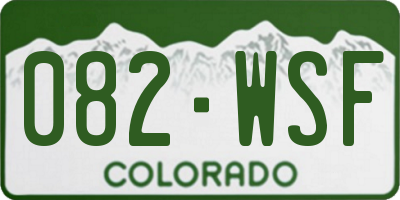 CO license plate 082WSF