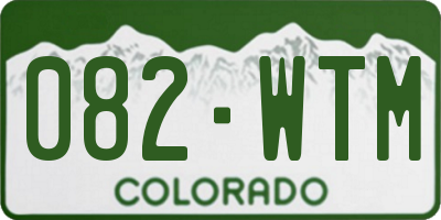 CO license plate 082WTM