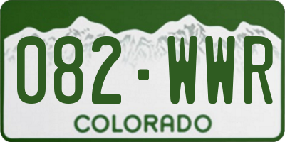 CO license plate 082WWR