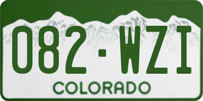CO license plate 082WZI