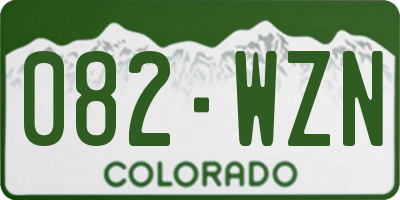 CO license plate 082WZN