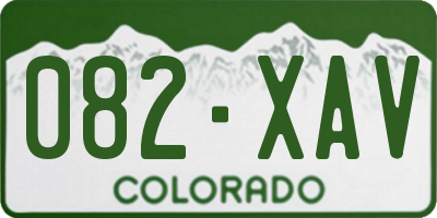 CO license plate 082XAV