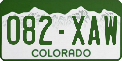 CO license plate 082XAW