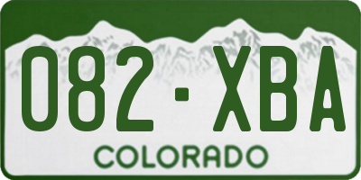 CO license plate 082XBA