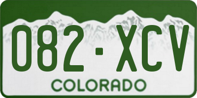 CO license plate 082XCV