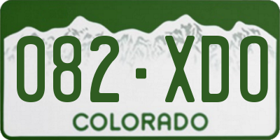 CO license plate 082XDO