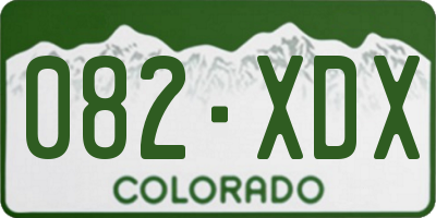 CO license plate 082XDX