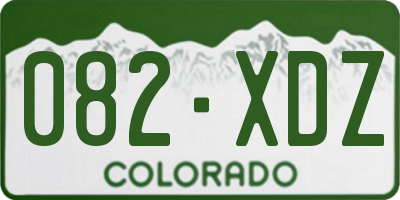 CO license plate 082XDZ