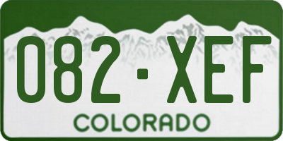 CO license plate 082XEF