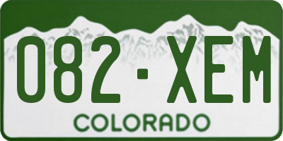 CO license plate 082XEM