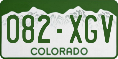 CO license plate 082XGV