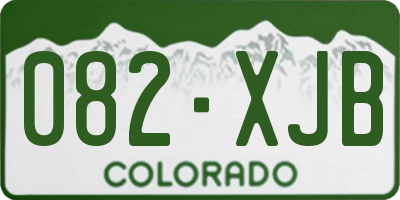 CO license plate 082XJB
