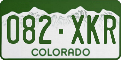 CO license plate 082XKR