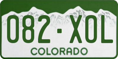 CO license plate 082XOL