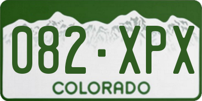 CO license plate 082XPX
