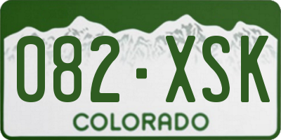 CO license plate 082XSK