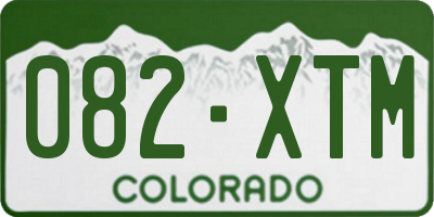 CO license plate 082XTM