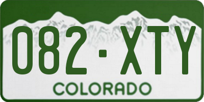 CO license plate 082XTY