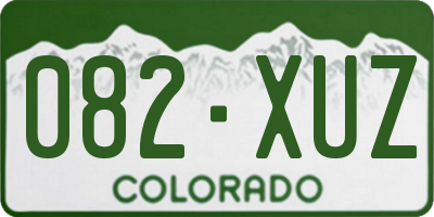 CO license plate 082XUZ