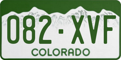 CO license plate 082XVF