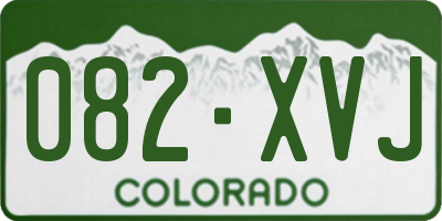 CO license plate 082XVJ