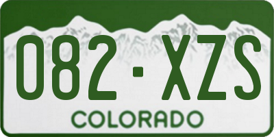 CO license plate 082XZS
