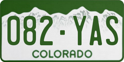 CO license plate 082YAS