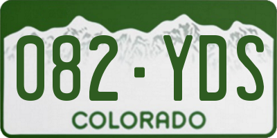 CO license plate 082YDS