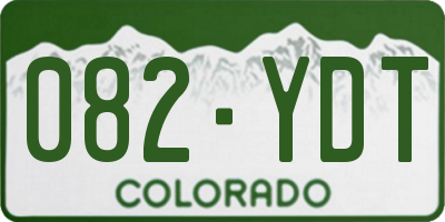 CO license plate 082YDT