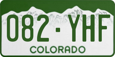 CO license plate 082YHF